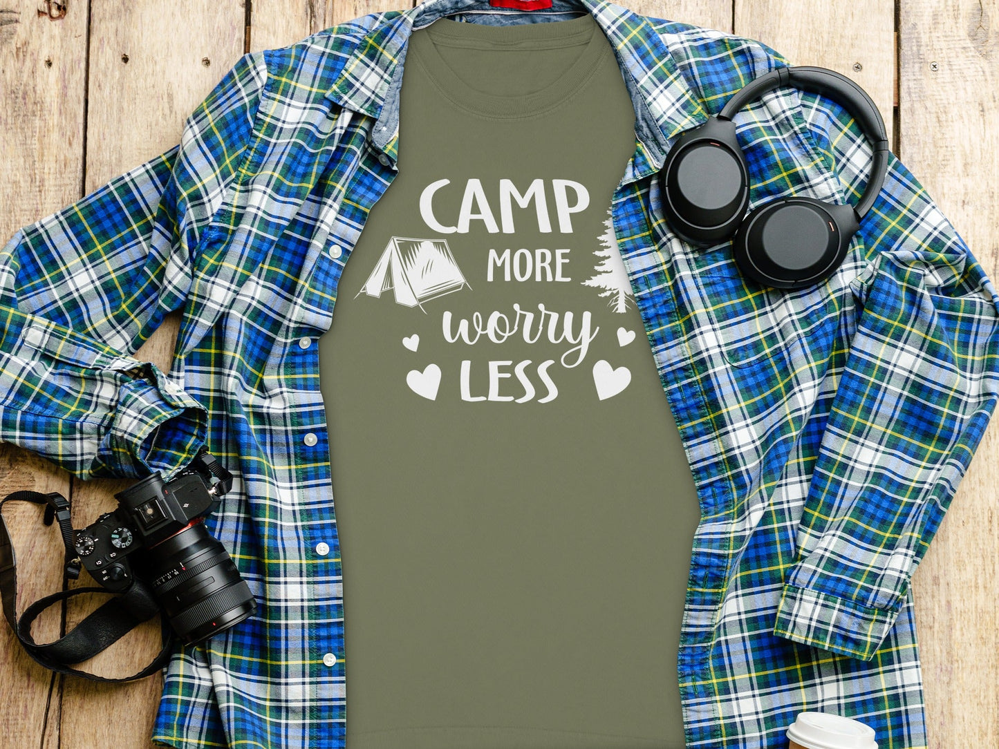 Camp More Worry Less Great Outdoors Hiking Long Sleeve T-Shirt