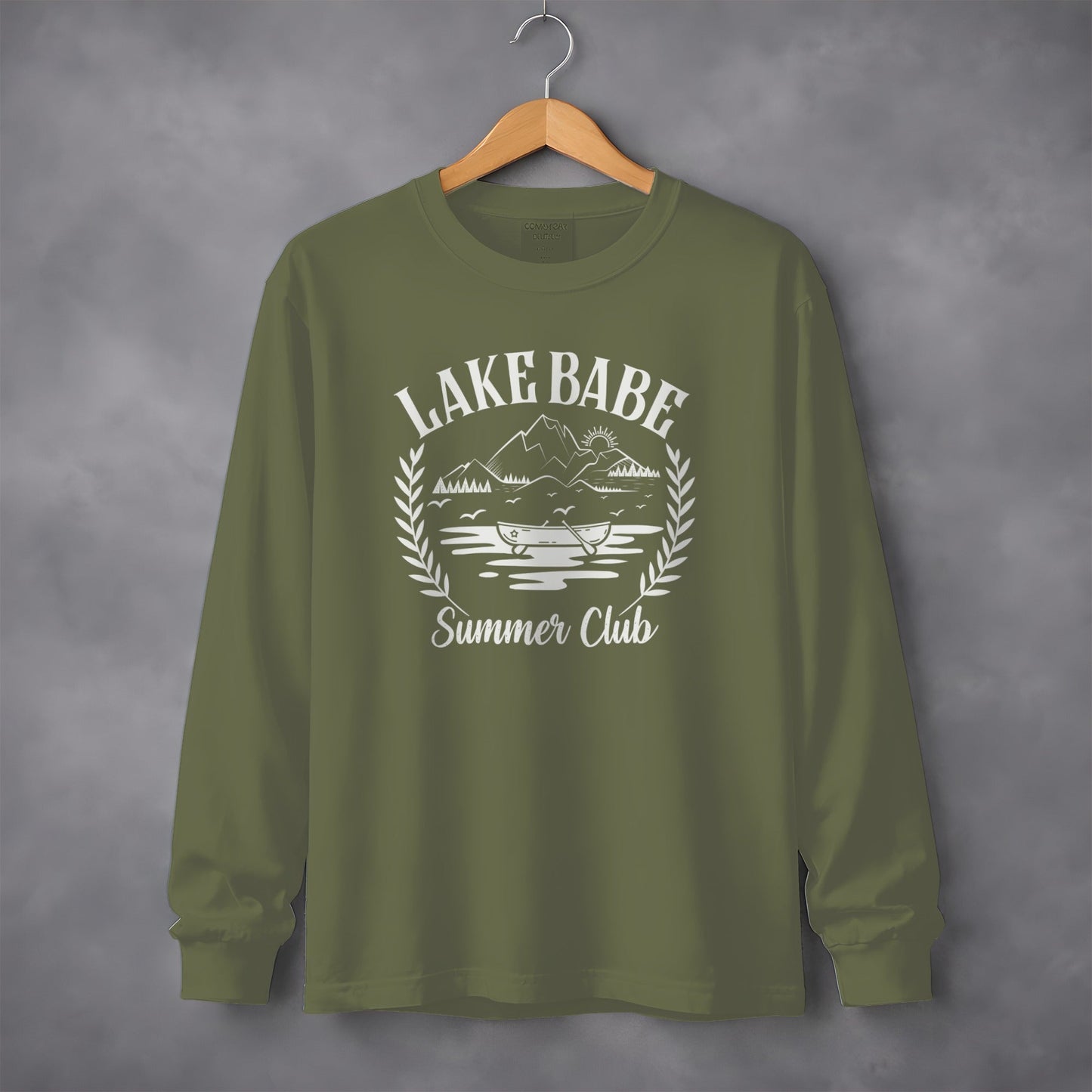 Lake Babe Summer Club Nature Scene Graphic Long Sleeve T-Shirt