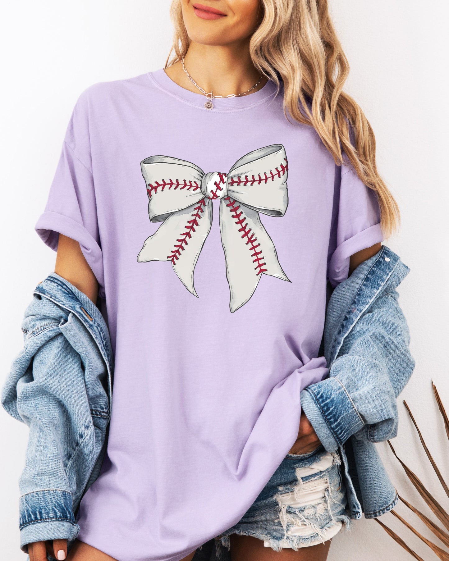 Baseball Ribbon Lover Mom Game Day Comfort Colors Graphic Tees
