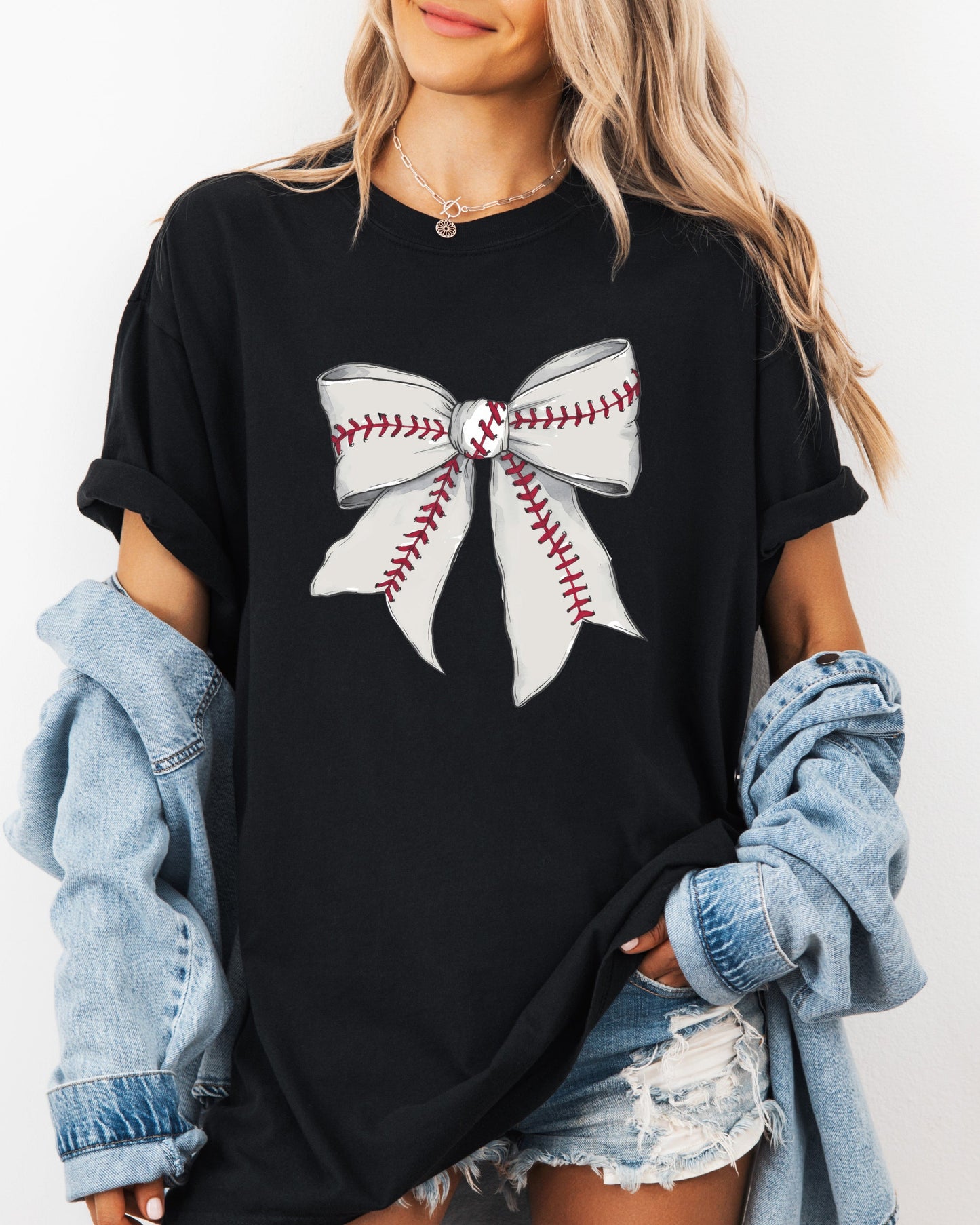 Baseball Ribbon Lover Mom Game Day Comfort Colors Graphic Tees