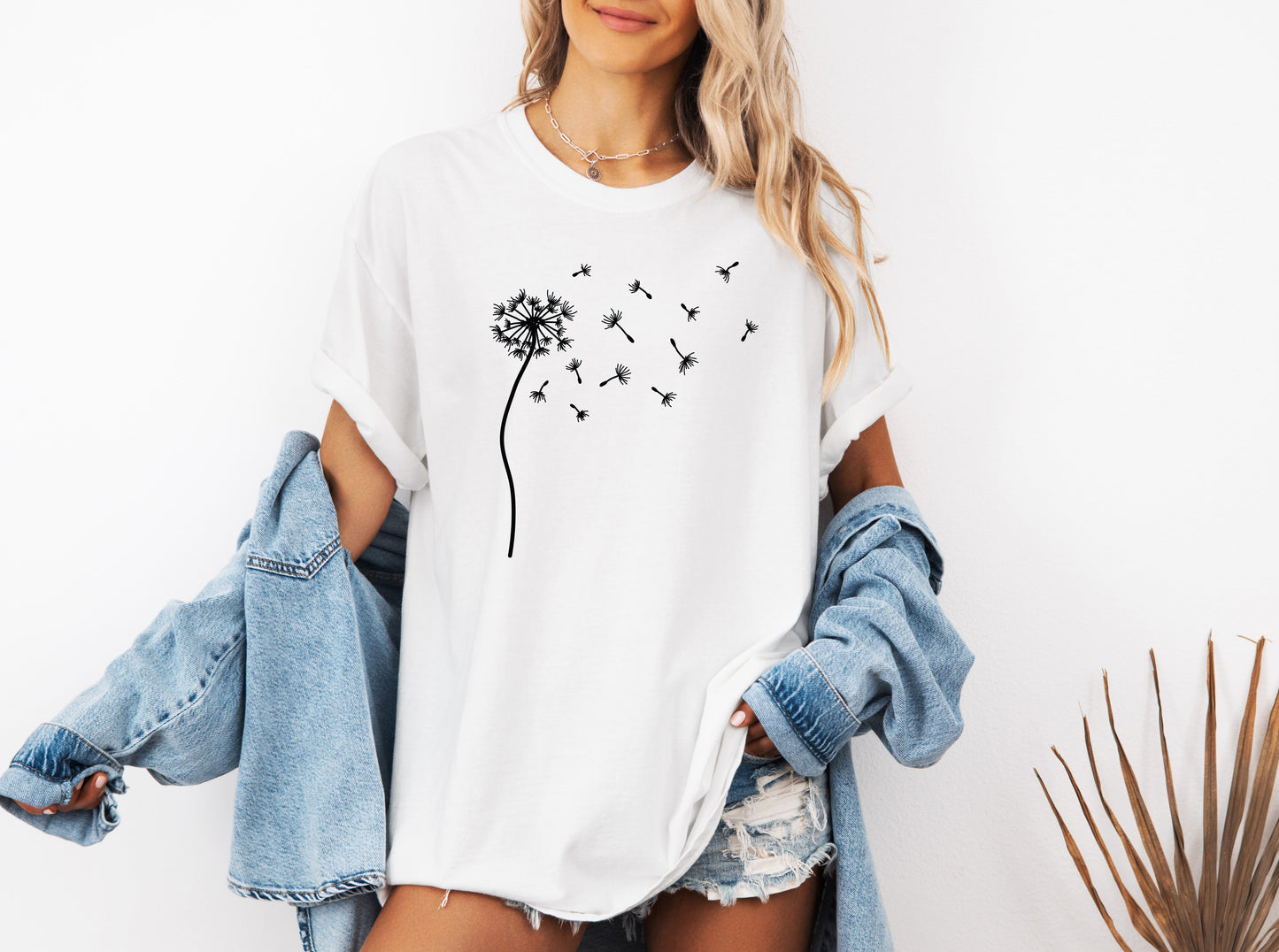 Dandelion Botanical wildflowers Garment Dyed T Shirt