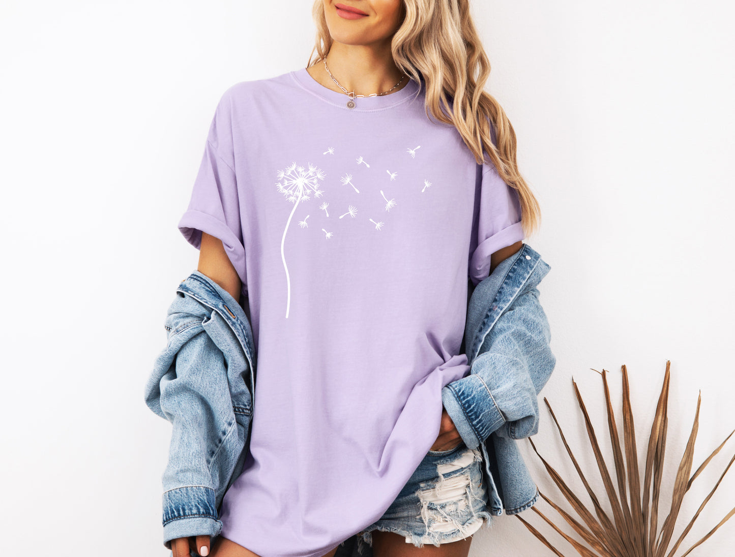 Dandelion Botanical wildflowers Garment Dyed T Shirt