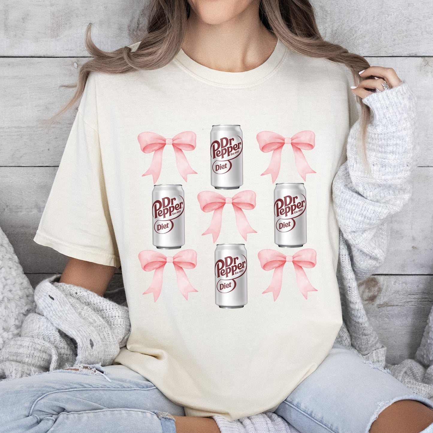 Diet, Dr Pepper, Soft Drink, Coquette, Preppy, Soda, Pop, Bows Tshirt Comfort Colors T-Shirt