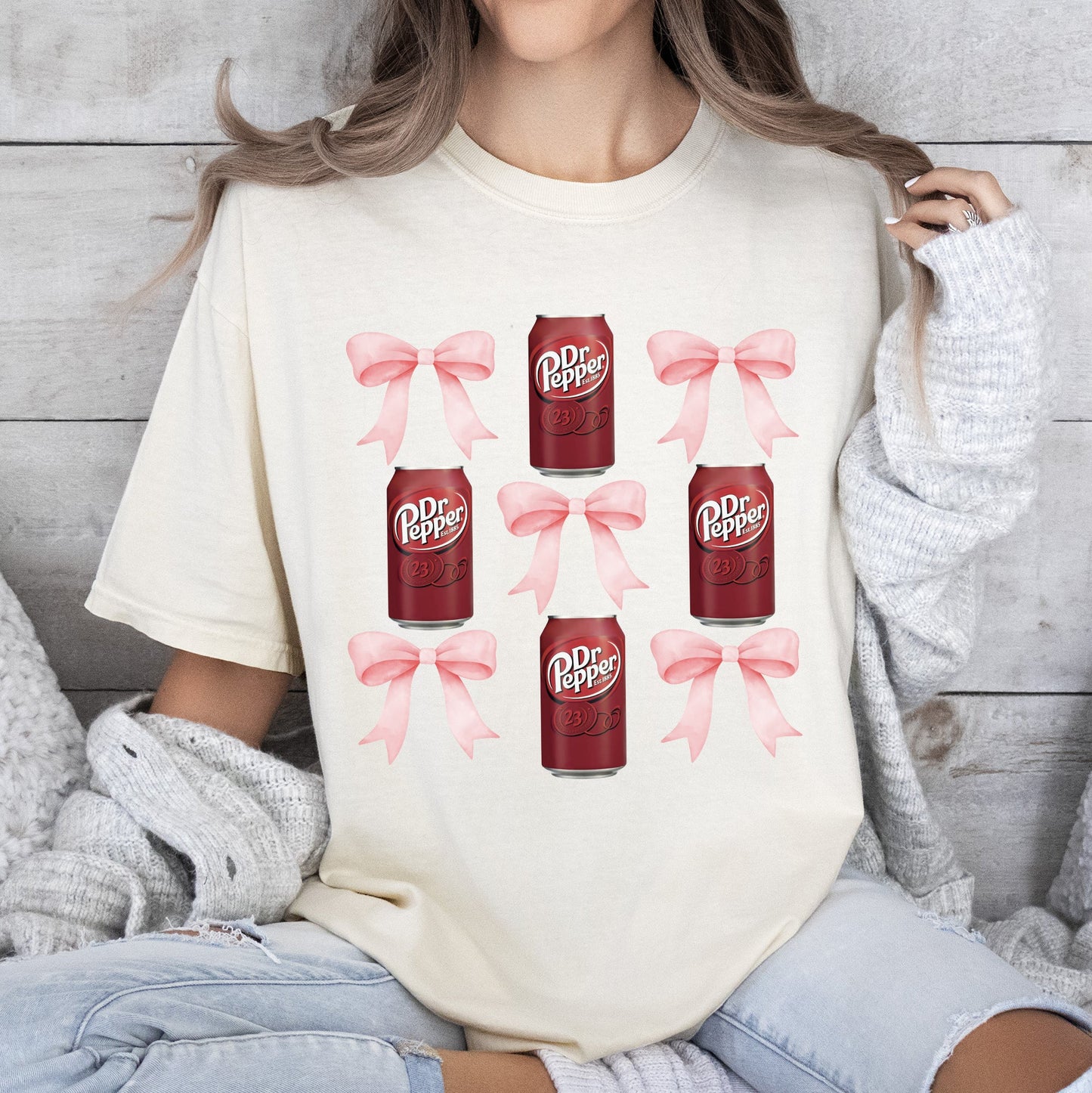 Dr Pepper, Soft Drink, Coquette, Preppy, Soda, Pop, Bows Tshirt Comfort Colors T-Shirt