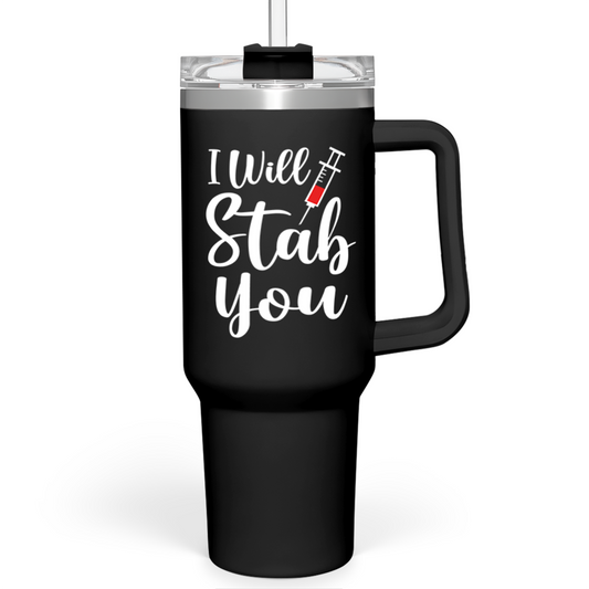 Black Nurse Quencher Tumbler with Handle 40oz