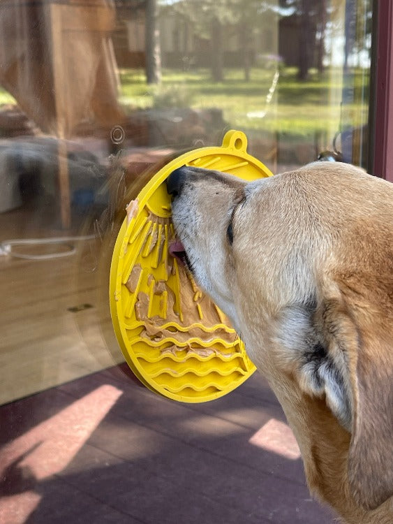 Sun n' Sea eMat - Enrichment Lick Mat For Dogs and Cats - With Suction Cups - Beach Design | USA Made