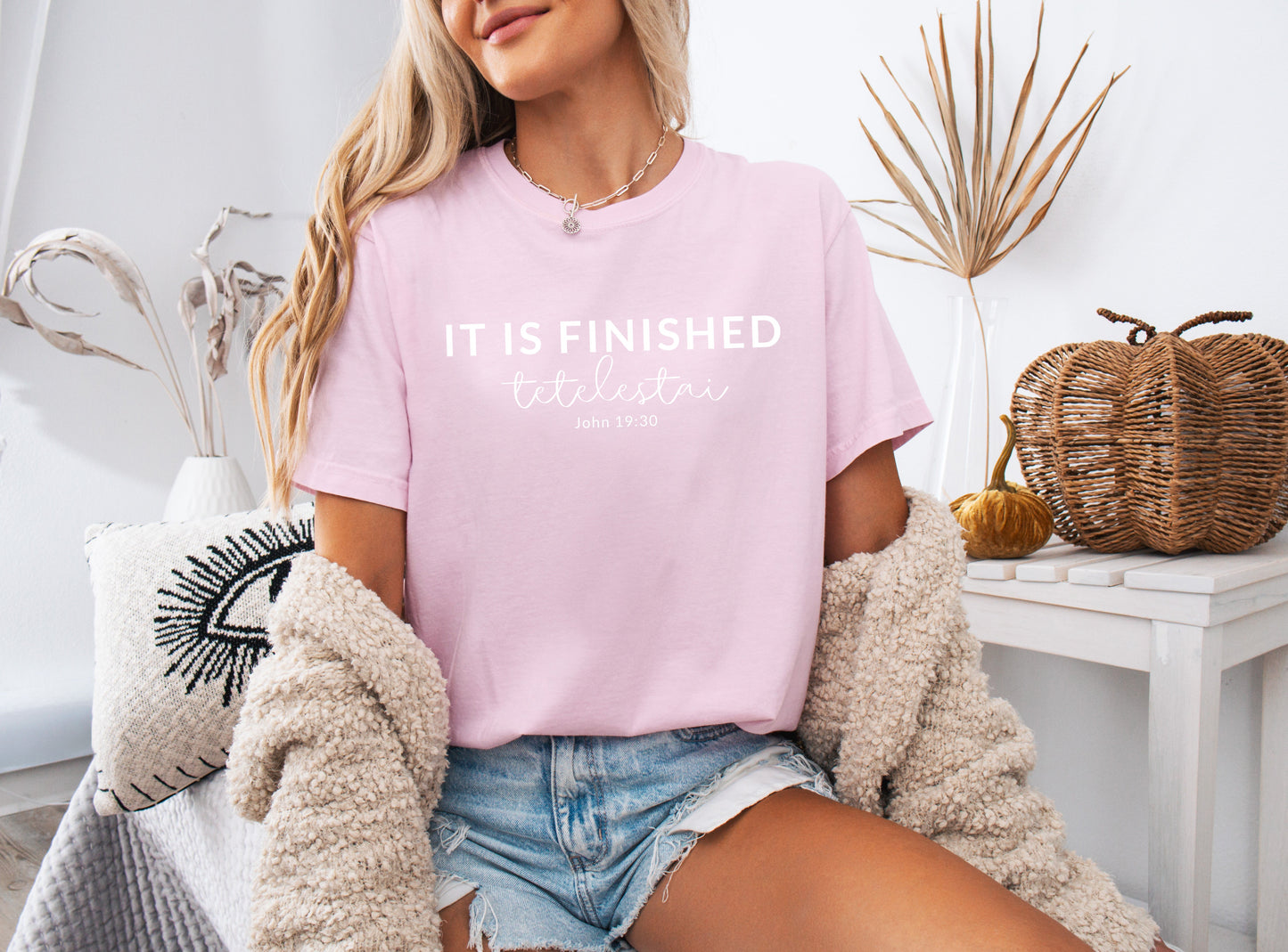 It is Finished Christian Easter Garment Dyed T Shirt