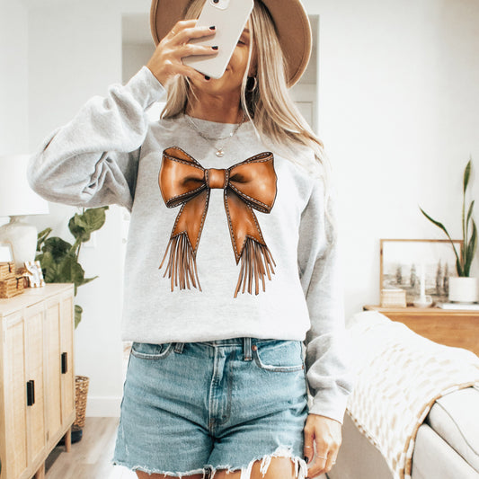 Western Bow, Cowgirl, Ribbon, Coquette, Valentine's Day, Love Sweatshirt