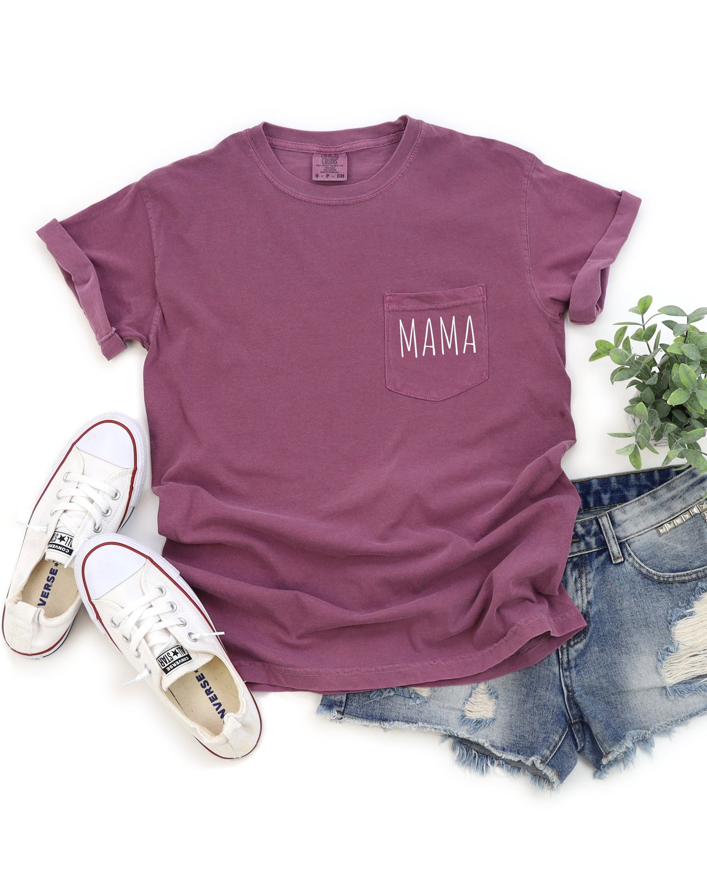 Mama Comfort Colors Pocket T Shirt