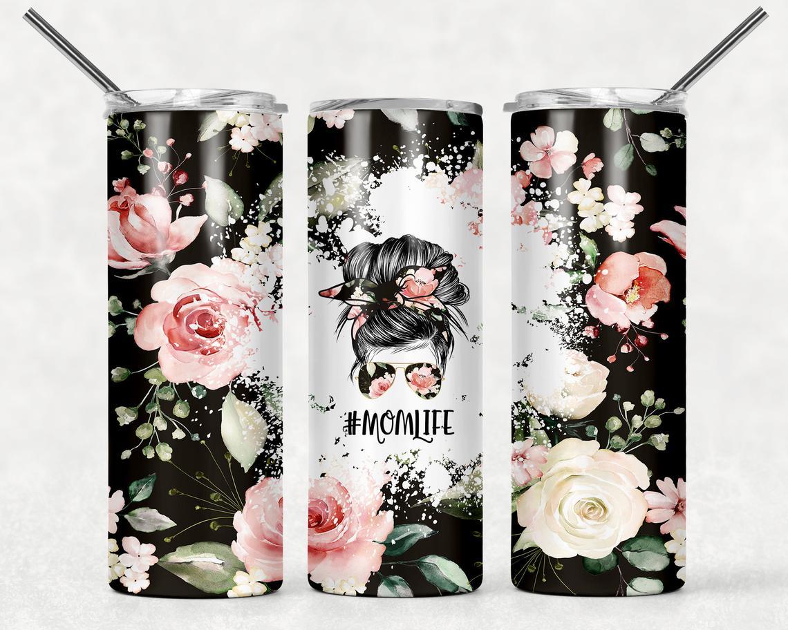 #momlife 20 oz Skinny Tumbler