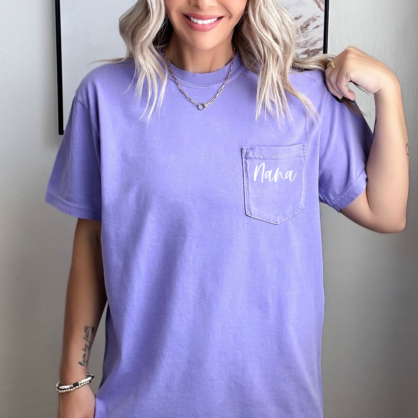 Nana Grandma Comfort Colors Pocket T Shirt