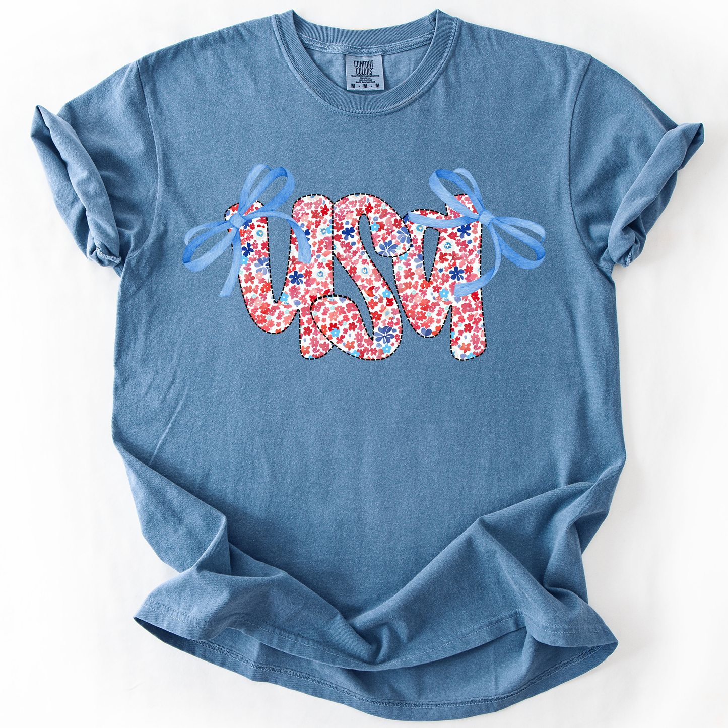 USA Ribbons, Coquette, Fourth of July, America, Patriotic, USA, Comfort Colors T-Shirt