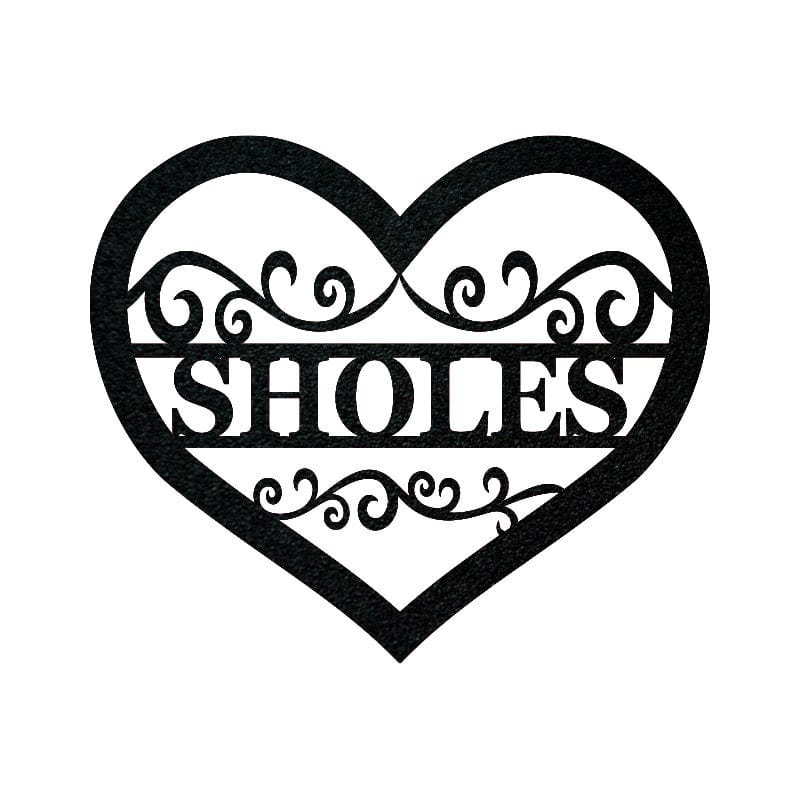 A Valentine Heart Monogram Metal Sign