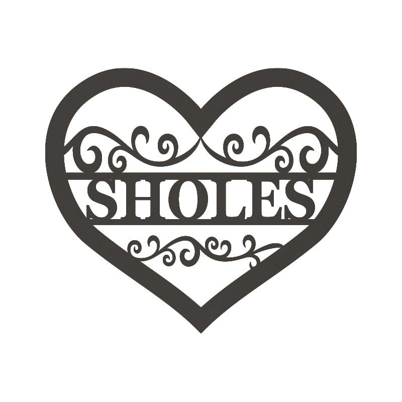A Valentine Heart Monogram Metal Sign
