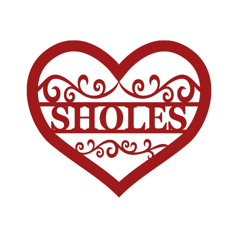 A Valentine Heart Monogram Metal Sign