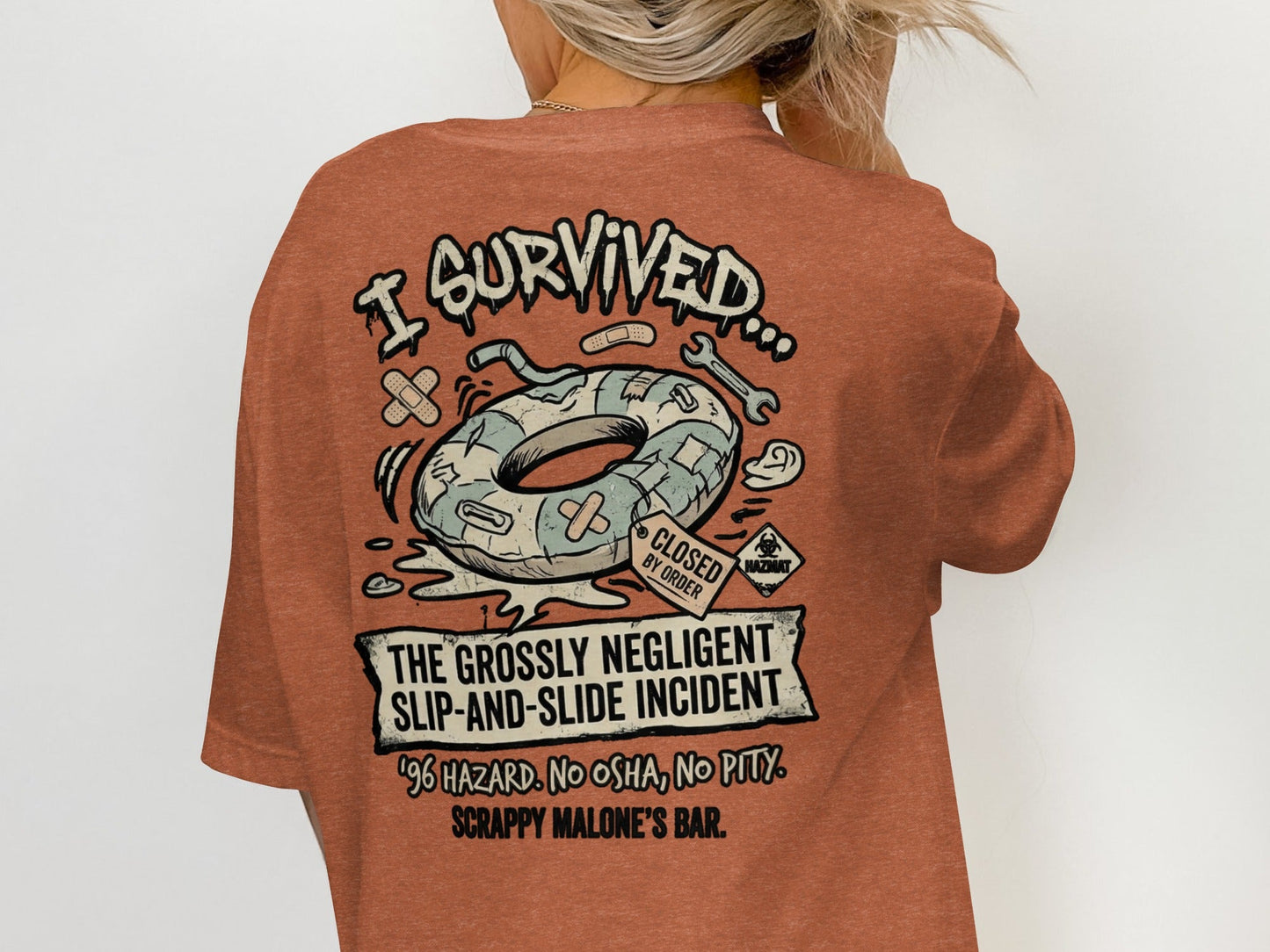Scrappy Malone's 96 Hazard Survivor Tee - Vintage Bar Style
