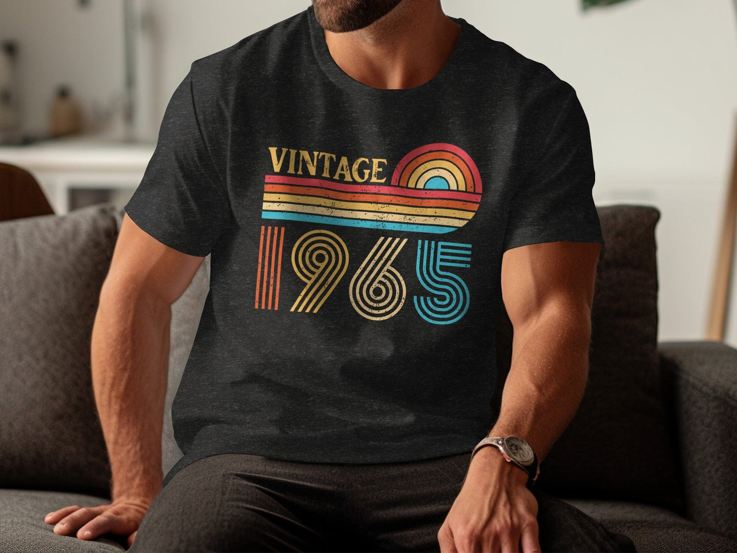 Vintage Inspired 1965 Retro Graphic Design T-Shirt