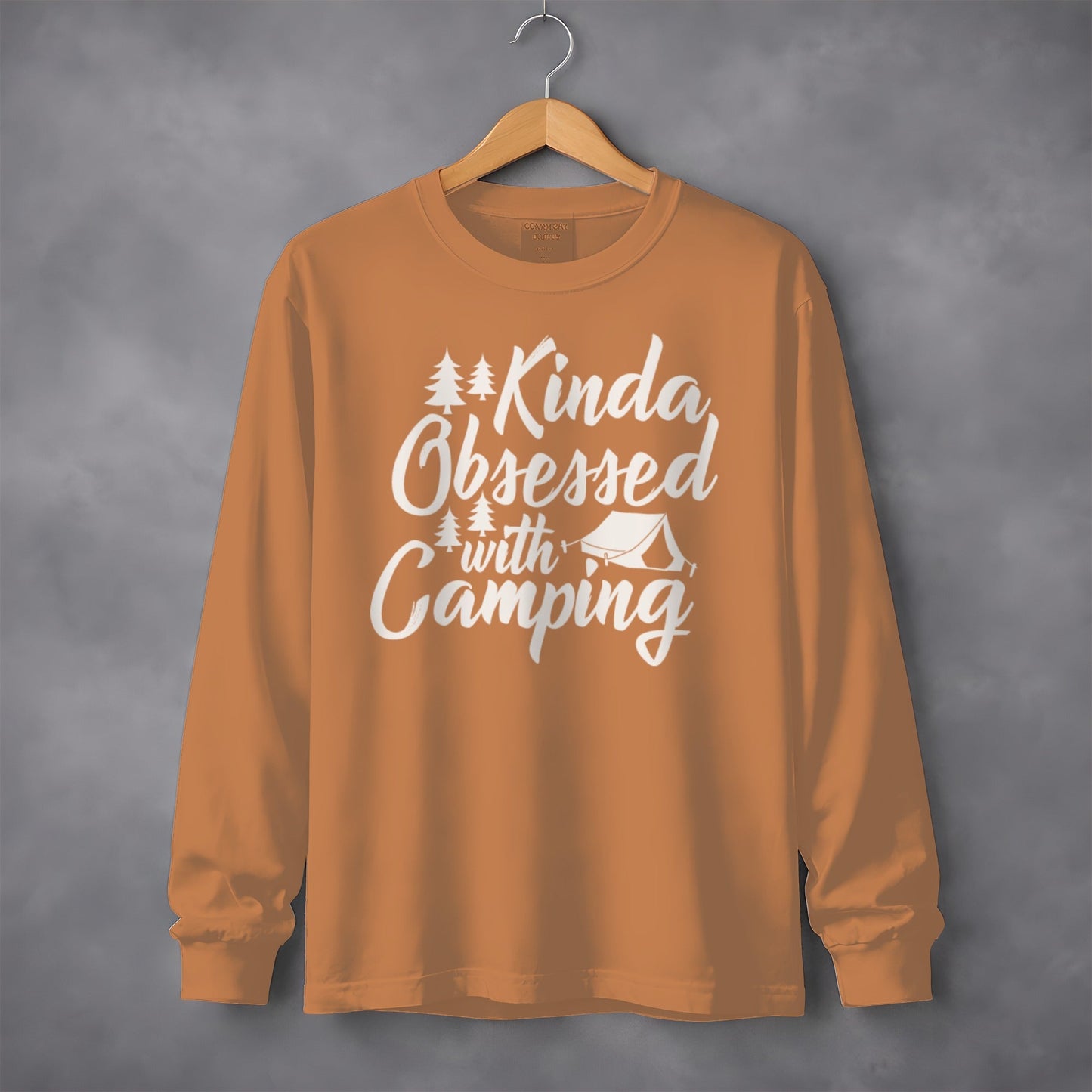 Kinda Obsessed With Camping Cute Graphic Long Sleeve T-Shirt