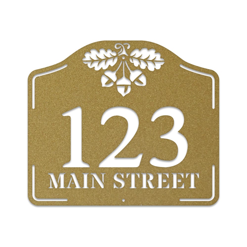 Acorn Address Plaque Metal Sign