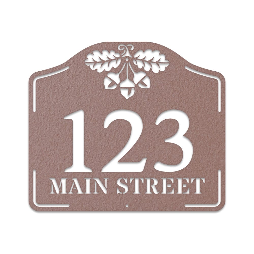 Acorn Address Plaque Metal Sign