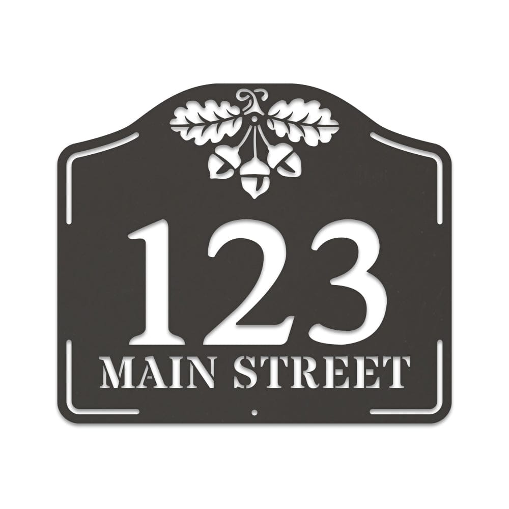 Acorn Address Plaque Metal Sign