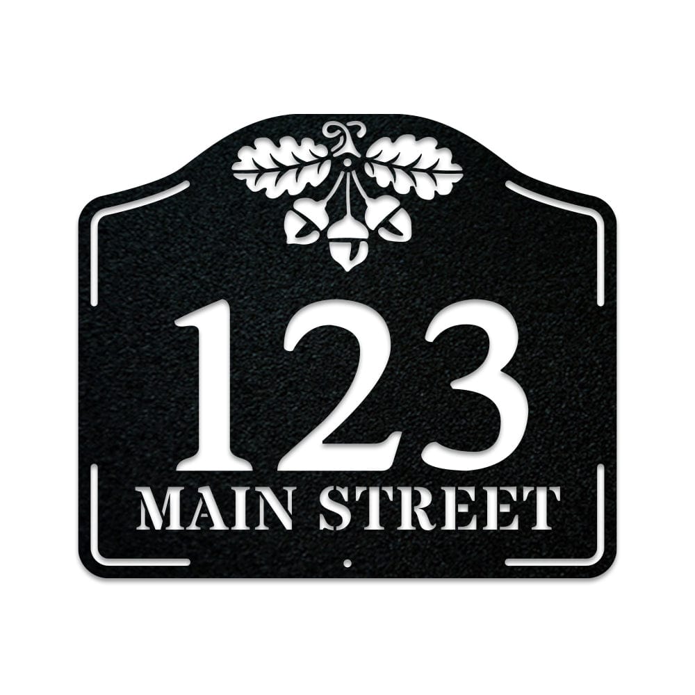 Acorn Address Plaque Metal Sign