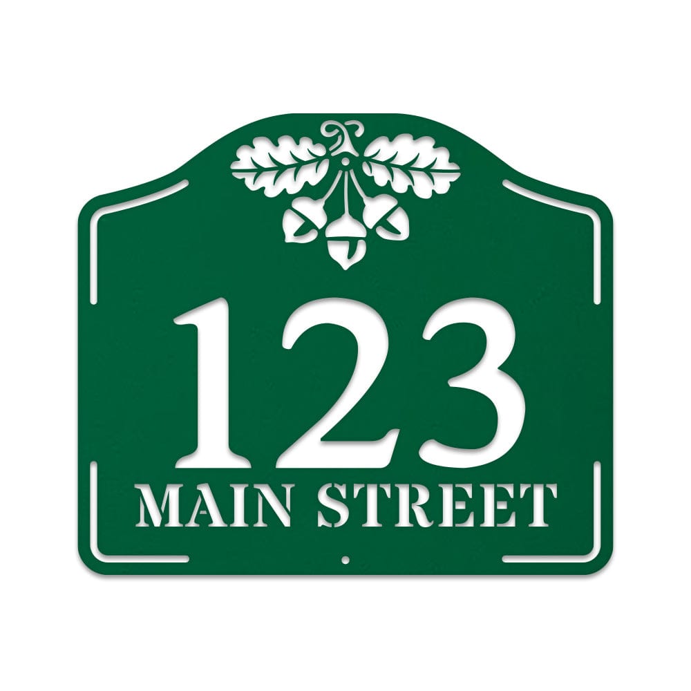Acorn Address Plaque Metal Sign