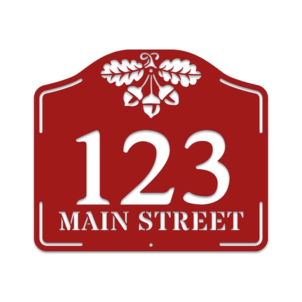 Acorn Address Plaque Metal Sign