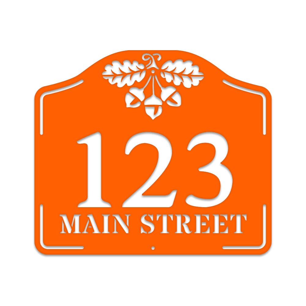 Acorn Address Plaque Metal Sign