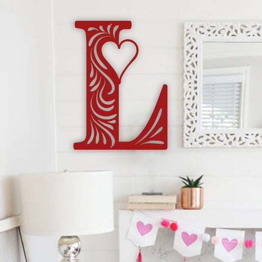 Alphabet Valentine Stripe Heart Individual Letters