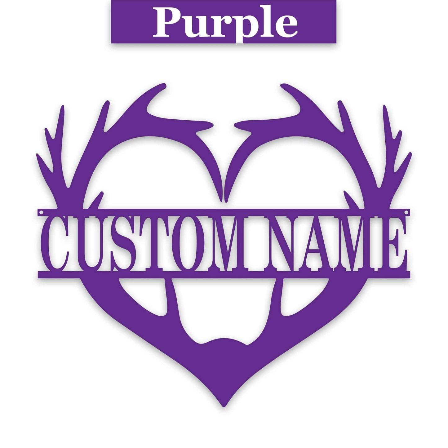 Antler Heart Custom Metal Sign