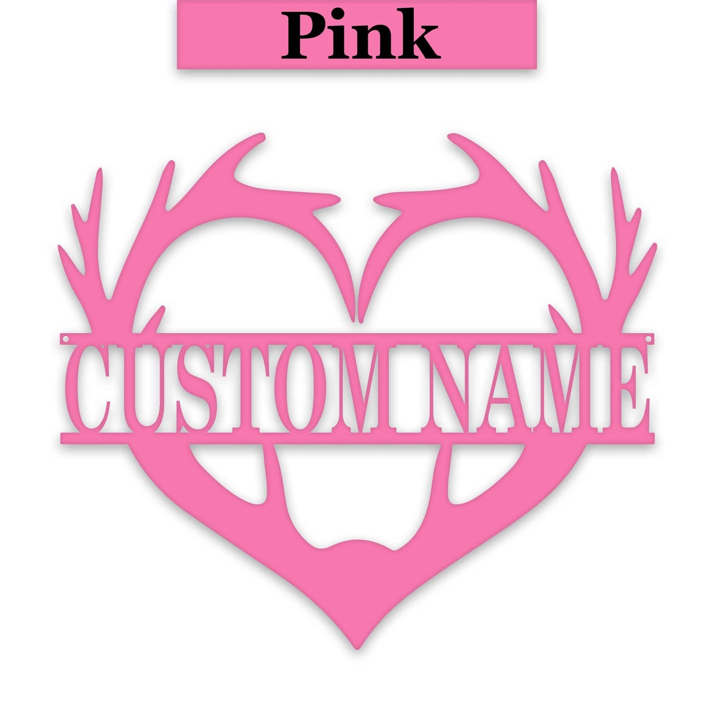 Antler Heart Custom Metal Sign