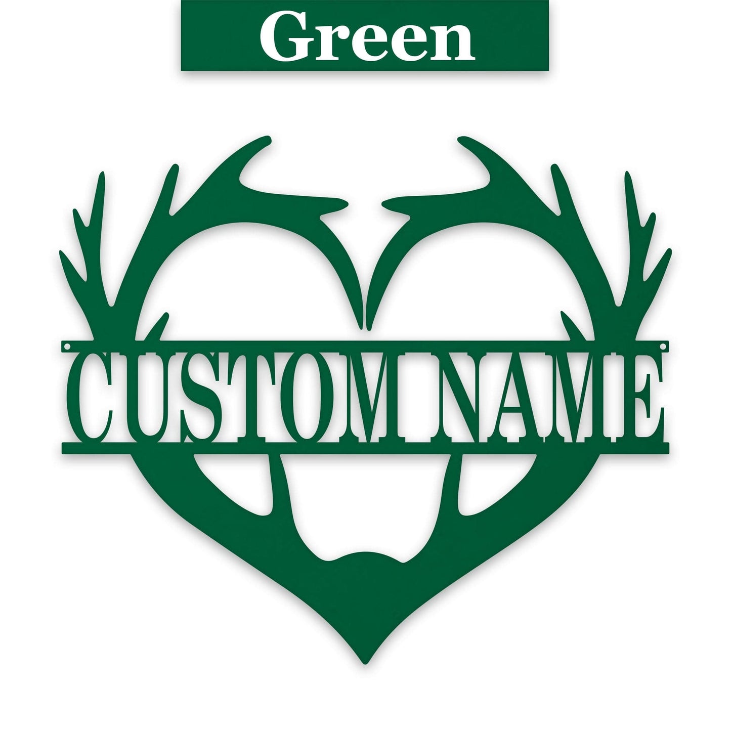 Antler Heart Custom Metal Sign