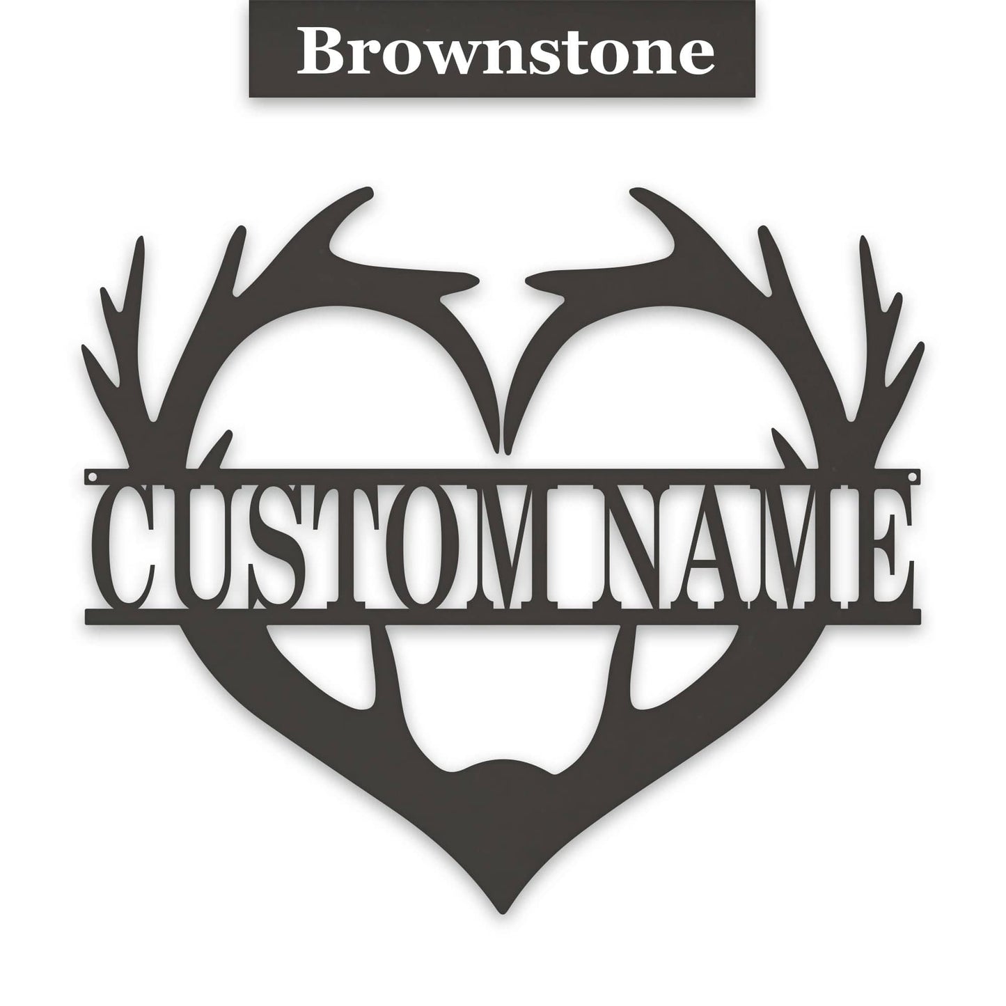 Antler Heart Custom Metal Sign