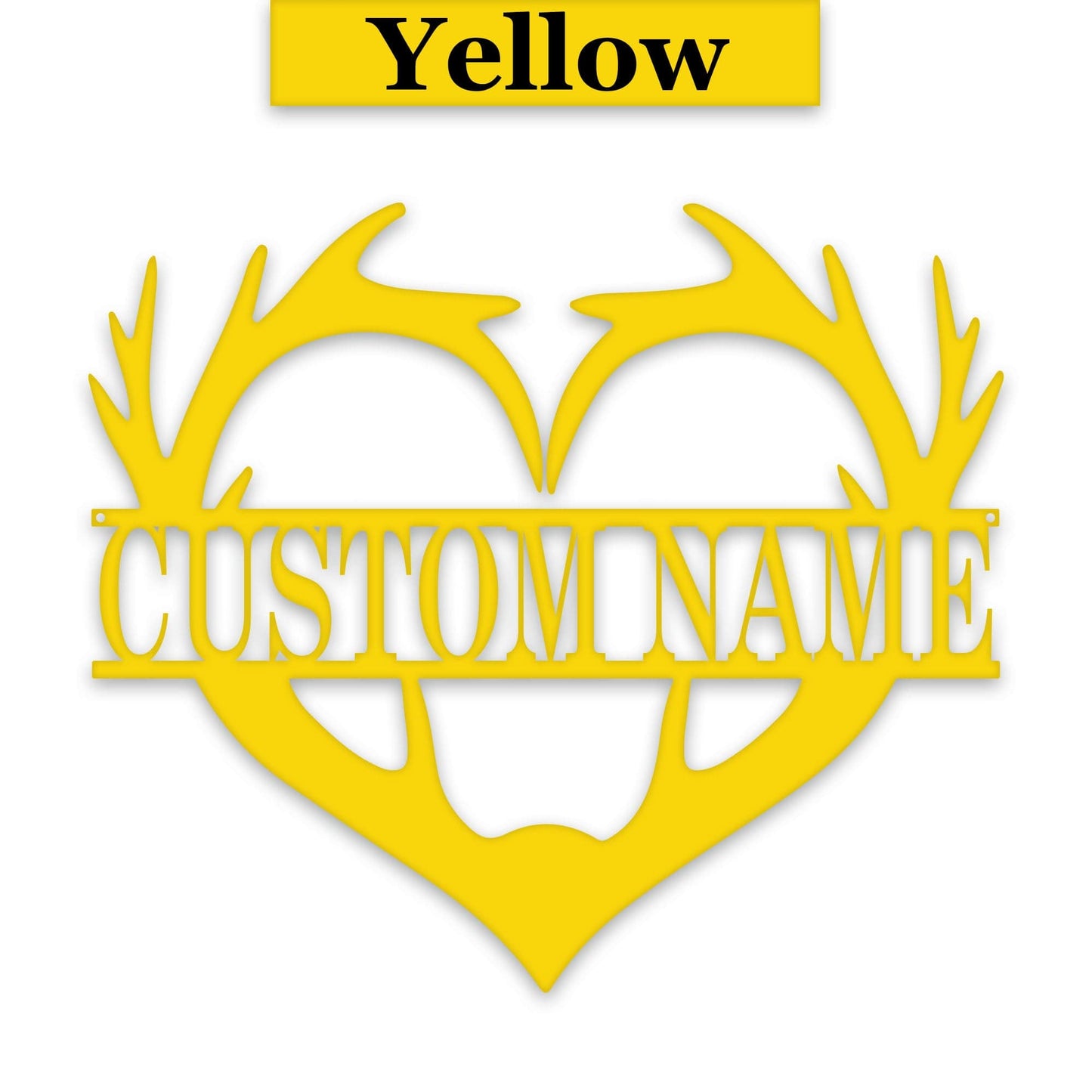 Antler Heart Custom Metal Sign