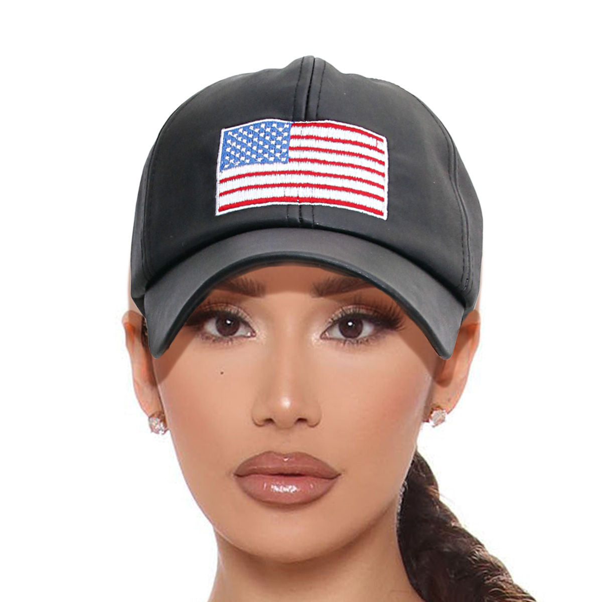 Black Embroidered Hat Patriotic Stylish Casual Accessory