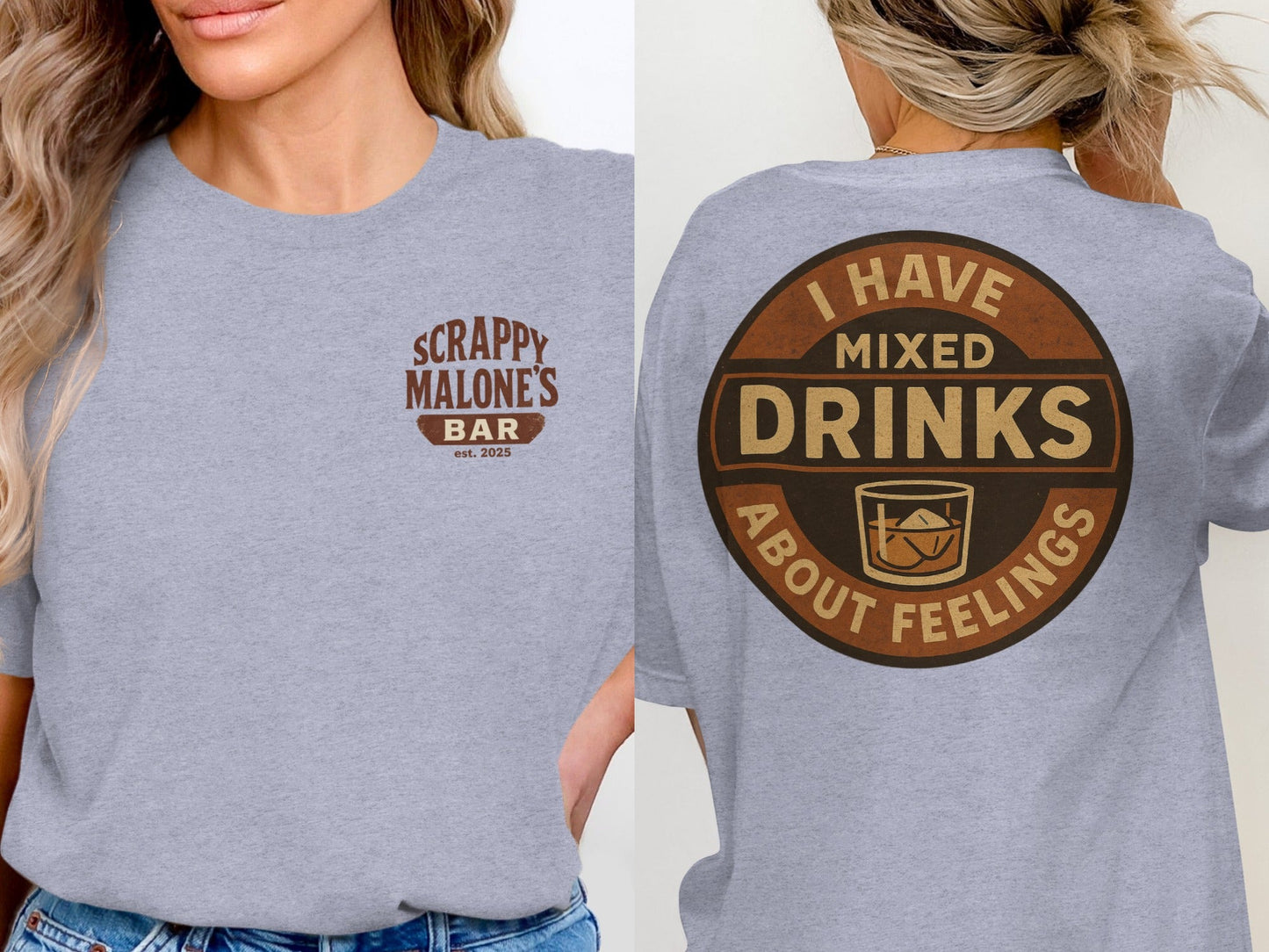 I Have Mixed Drinks About Feelings Retro Design T-Shirt