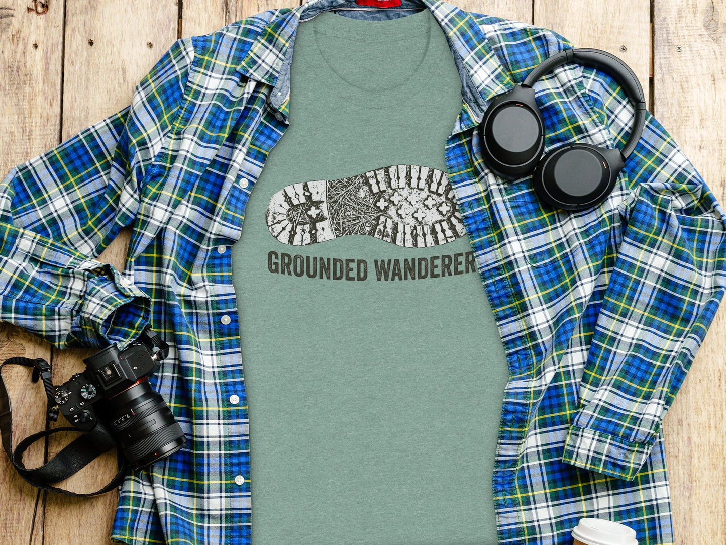 Grounded Wanderer Boot Print - Vintage Outdoor Apparel