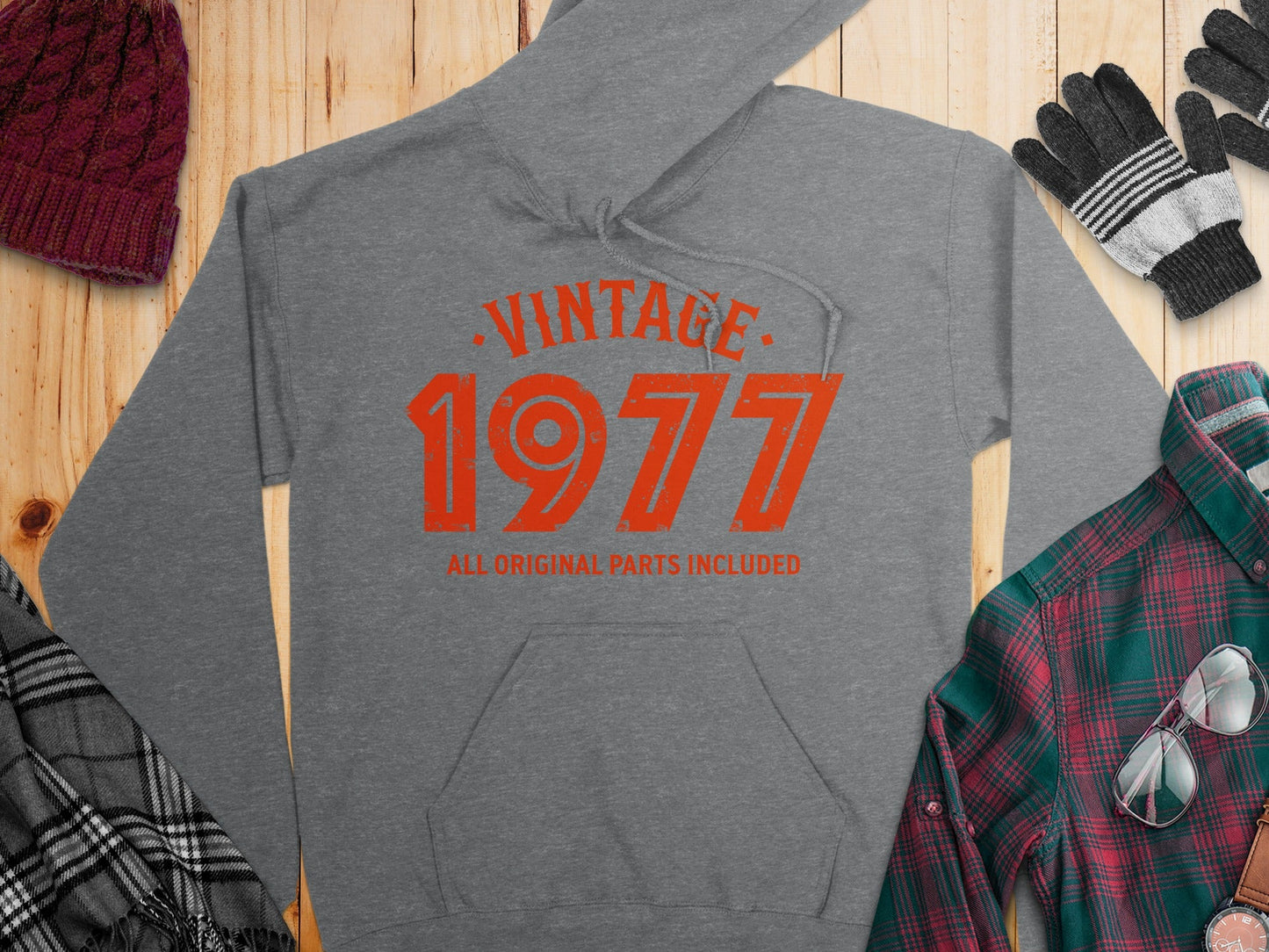 Vintage 1977 All Original Parts Included Design Hoodie