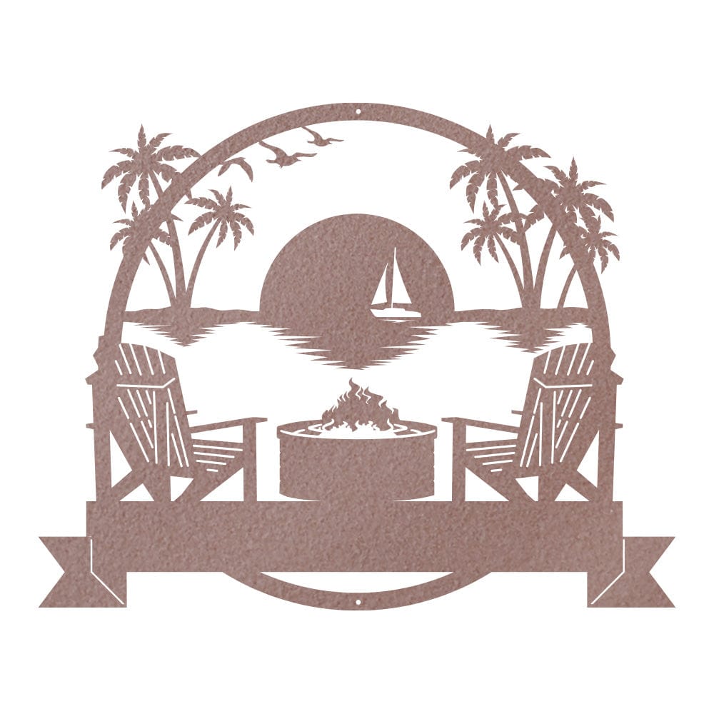 Beach Fire Pit Monogram