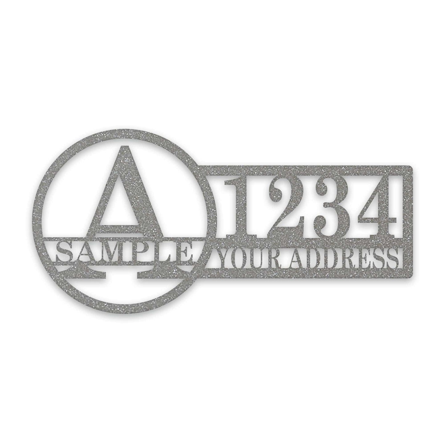 Bold Roman Split Letter Address Metal Sign