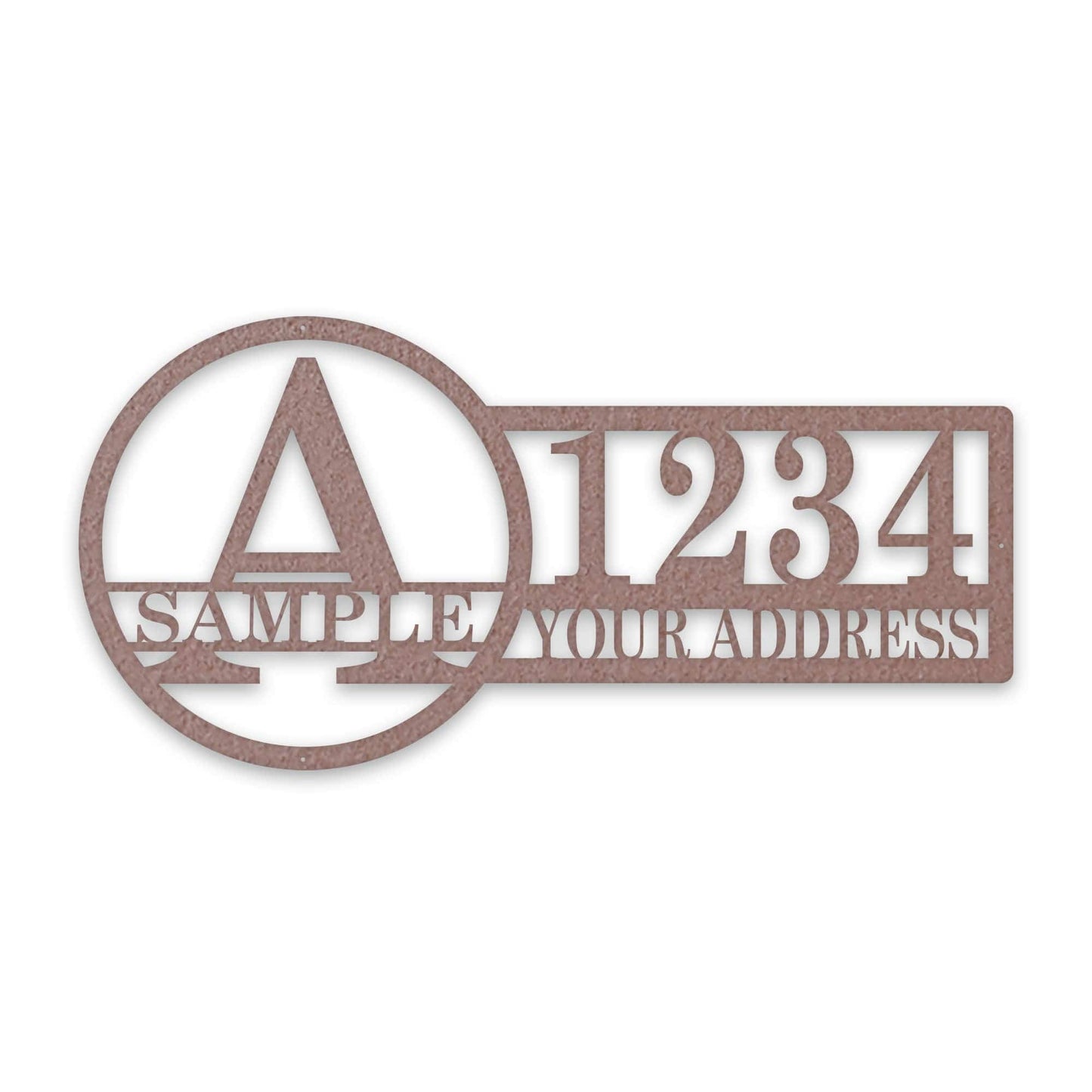 Bold Roman Split Letter Address Metal Sign