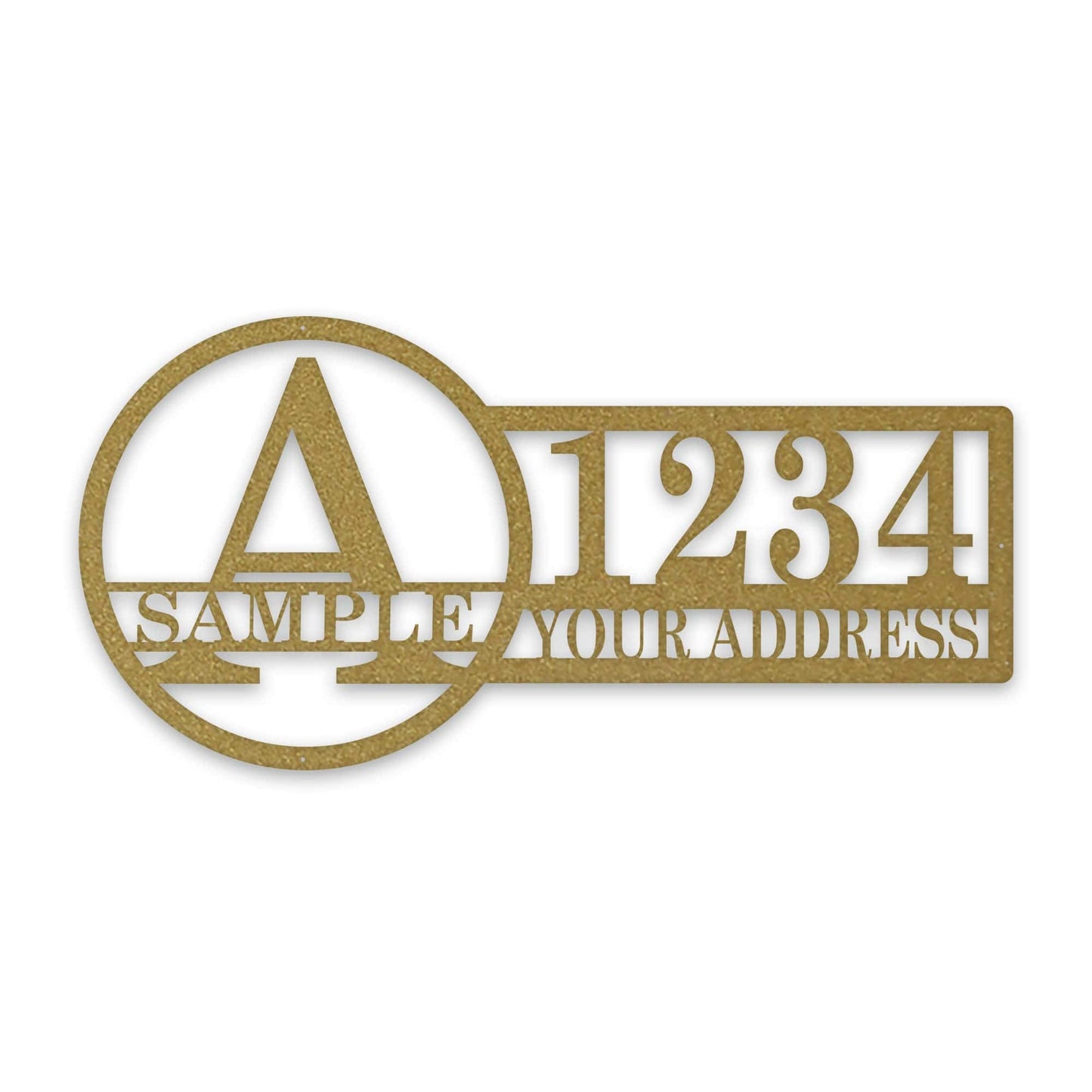 Bold Roman Split Letter Address Metal Sign