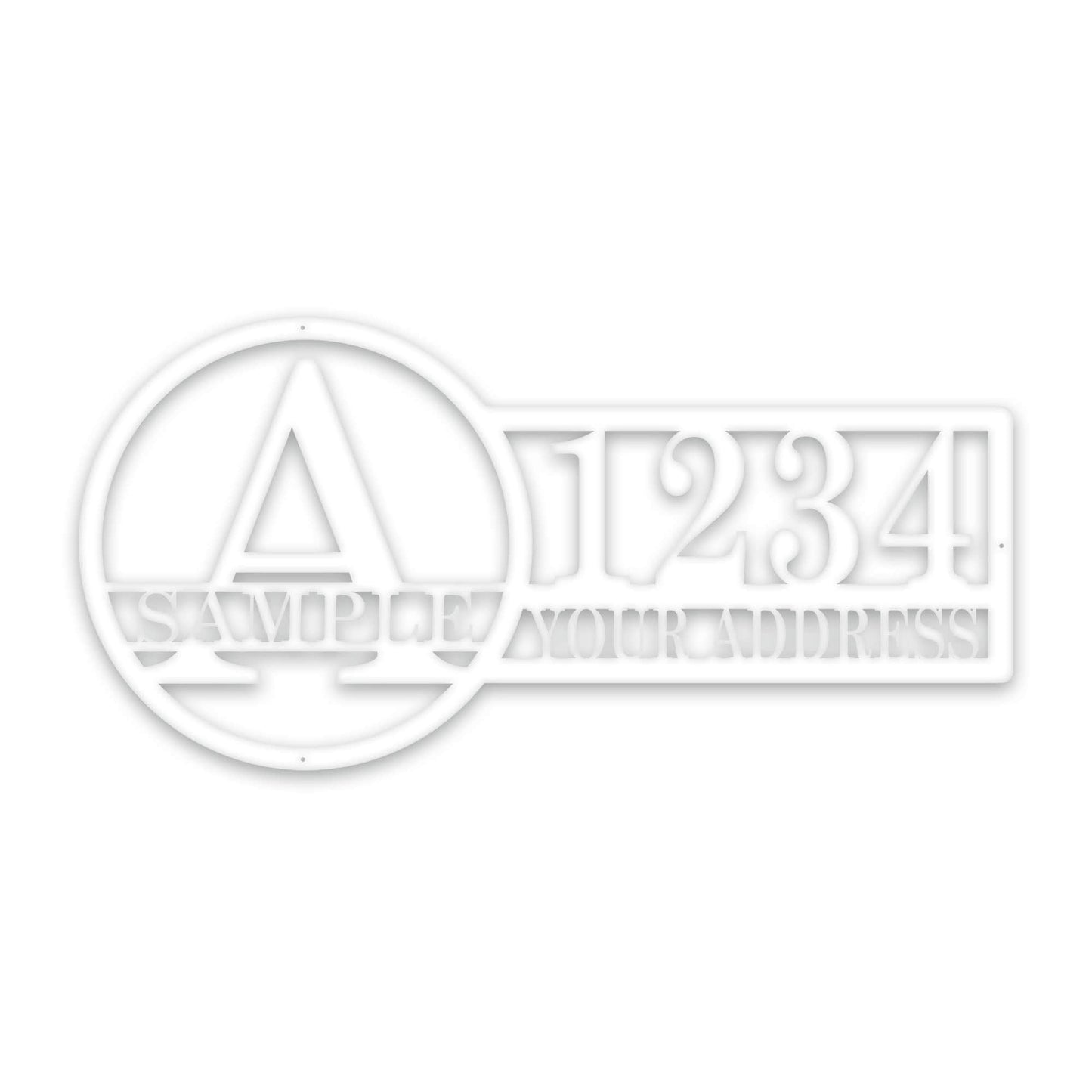 Bold Roman Split Letter Address Metal Sign