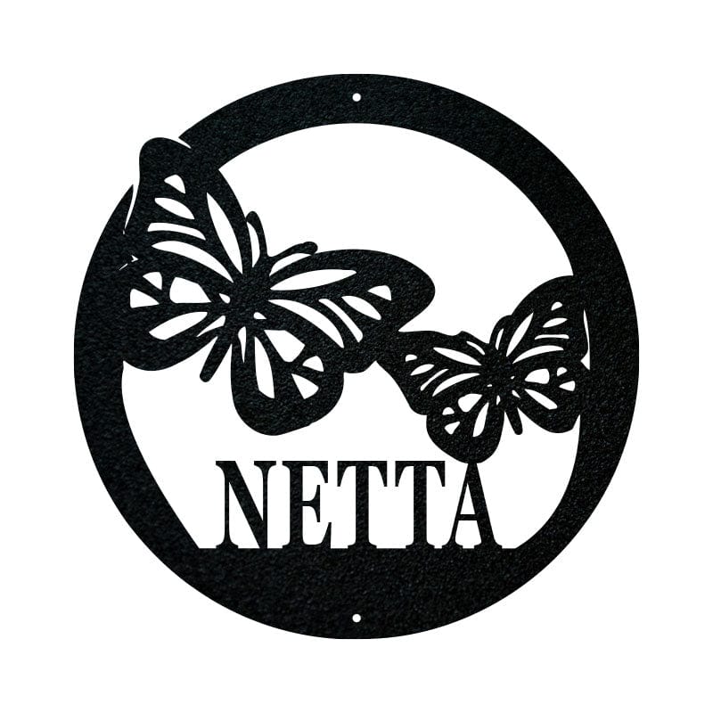 Butterfly Metal Sign - Custom Butterfly Monogram Design | Outdoor Wall Art