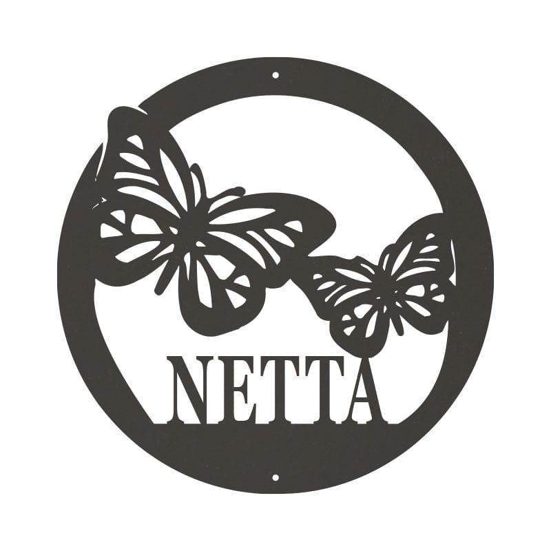 Butterfly Metal Sign - Custom Butterfly Monogram Design | Outdoor Wall Art