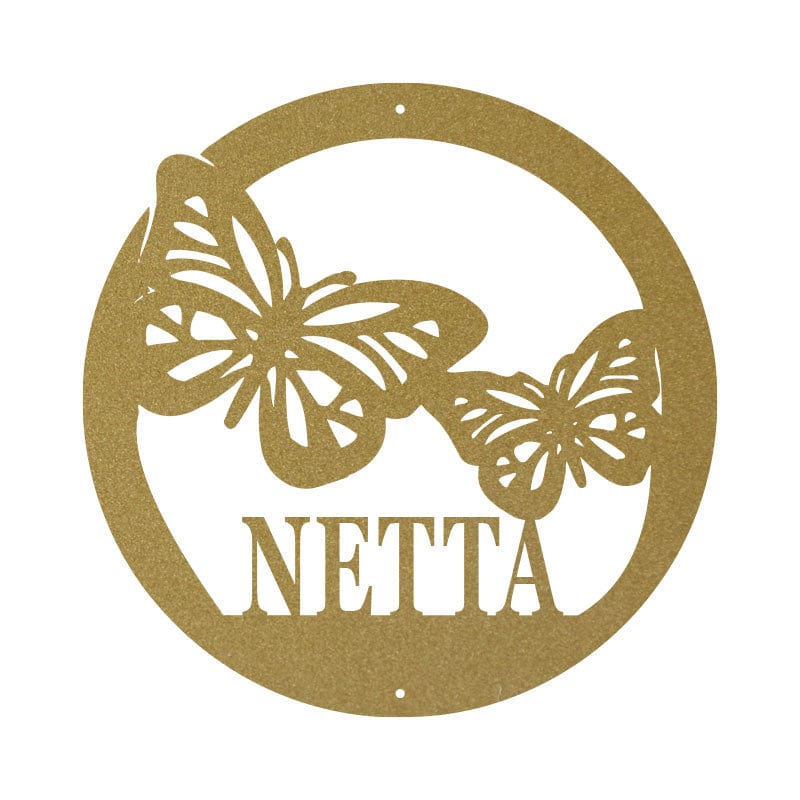 Butterfly Metal Sign - Custom Butterfly Monogram Design | Outdoor Wall Art