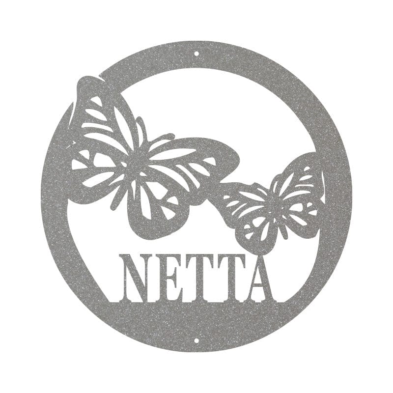 Butterfly Metal Sign - Custom Butterfly Monogram Design | Outdoor Wall Art
