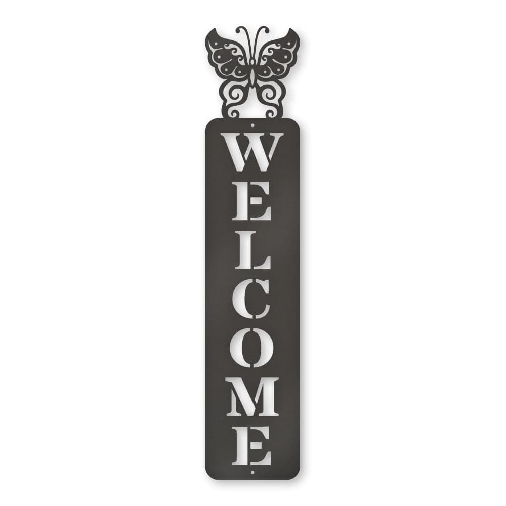 Butterfly Welcome Metal Sign