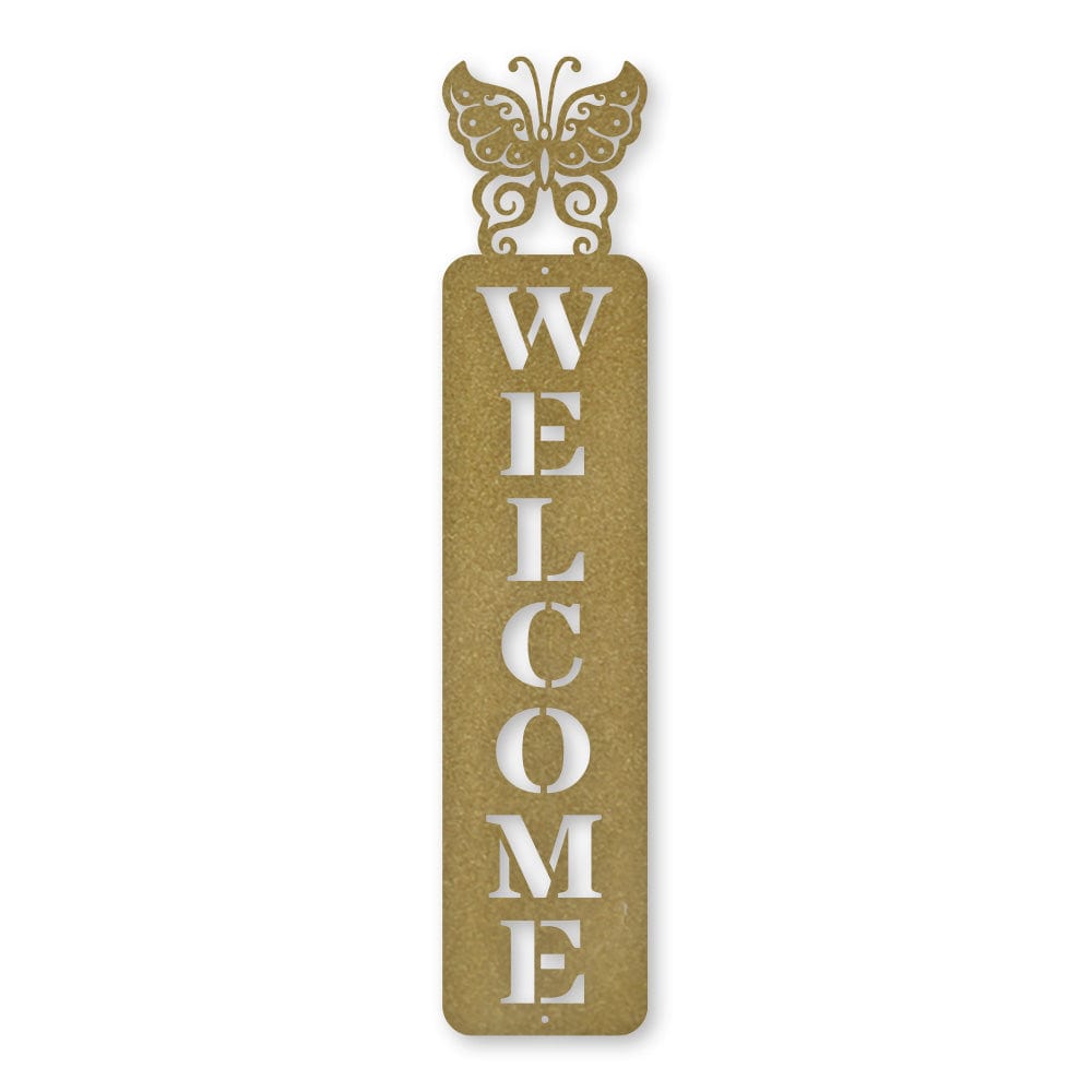 Butterfly Welcome Metal Sign